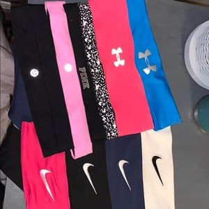 9 HEADBANDS!! LULULEMON/NIKE/UNDER ARMOUR/PINK